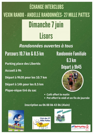 Randonnées inter club à Lisors dimanche 7 juin